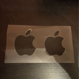 Apple Logo 2 Stickers Genuine Black MacBook iPad Bumper Window Decal